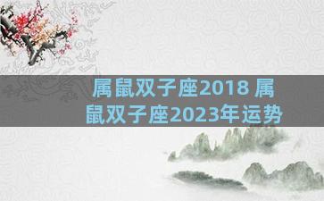 属鼠双子座2018 属鼠双子座2023年运势
